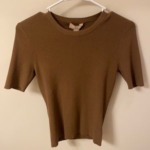 Micheal Kors Collection Ribbed short sleeve